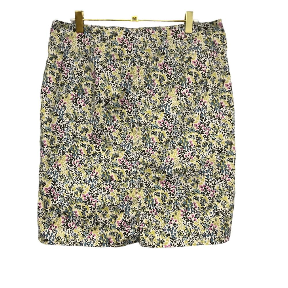 J Jill A Line Cotton Floral Skirt Size 6